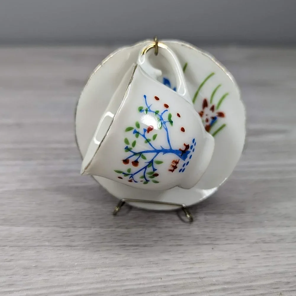 Vintage Miniature Japanese Tea Cup and Saucer